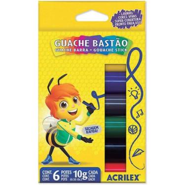 Imagem de Guache em bastão 6 cores  - acrilex