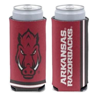 Imagem de WinCraft NCAA Arkansas Razorbacks Slim Can Cooler, cores do time, tamanho único