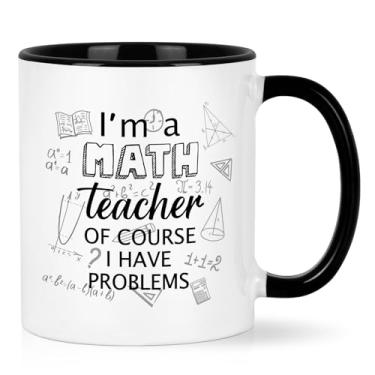 Imagem de YHRJWN Presente para professor de matemática, I'm a Math Teacher of Course I Have Problems, caneca engraçada para professores de matemática, presentes de agradecimento ao professor de matemática