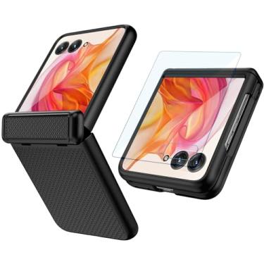 Imagem de Wibrthz Capa para Motorola Razr 50 Ultra com proteção de dobradiça e protetor de tela externo embutido, capa de telefone fina rígida de policarbonato antiderrapante à prova de choque para Motorola
