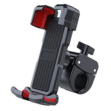 Imagem de Picozon Suporte de celular de bicicleta, suporte de braçadeira de guidão de telefone de motocicleta para todos os smartphones - vermelho