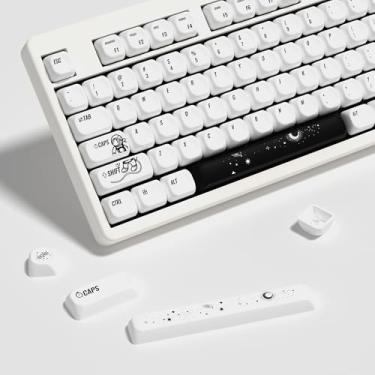 Imagem de YMKPVR KBDiy Outer Space KOA Teclas de perfil 100%, teclado personalizado PBT com sublimação de tinta, conjunto de 135 teclas para teclados mecânicos Cherry Gateron MX Switchs