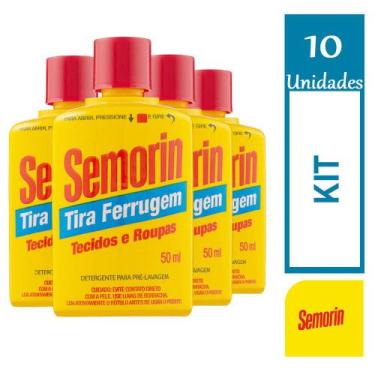 Imagem de Kit 10 Semorin Gotas O Tira Ferrugem Roupas 50ml Cada