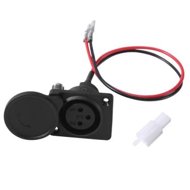 Imagem de KAMIER Porta de carregamento XLR para Razor MX650 MX500 SX500 Mcgrath Dirt Rocket Bike EcoSmart Metro Kids Scooter Elétrica E-Scooter E-Bike Off Road Motocross Peças 3 Pinos 2 Fios