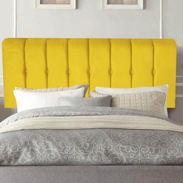Imagem de Painel Estofada Kiara 195cm King Size Box Quarto Suede Amarelo - Gat Magazine