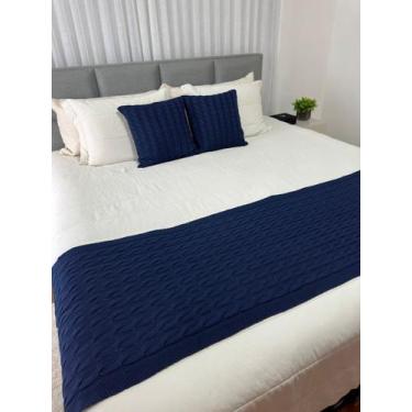 Imagem de Peseira Manta Trança Sala Cama Queen Sofa Tricot 230x60cm - Calu Trico