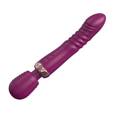 Imagem de Poderoso empurrando vibradores vibrador três motores telescópico mais vibração brinquedos sexuais tamanho grande varinha massageador brinquedo sexual para casal(Purple)