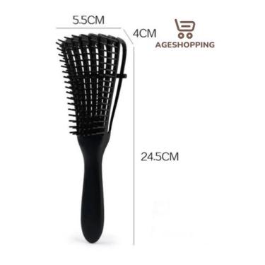 Imagem de Escova Para Cabelos Crespo E Cachos Pente Polvo Qualidade - excelecia