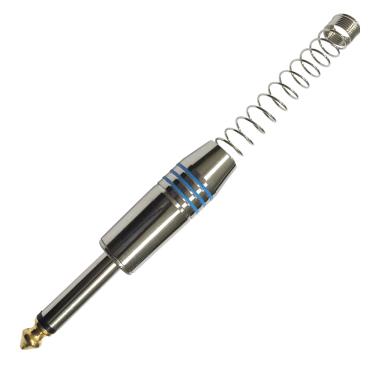 Imagem de Plug P10 Mono com Mola Espacada AZUL com Ponta GOLD