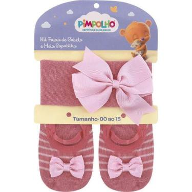 Imagem de Kit Faixa De Cabelo E Meia Sapatilha Pimpolho
