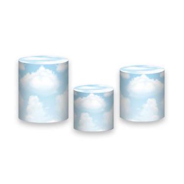 Imagem de Trio de Capas de Cilindro - Céu de Nuvens Realistas Azul 005 - Via Cor