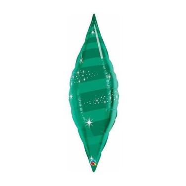 Imagem de Balão de Festa Microfoil 38" 95cm - Taper Espiral Verde Esmeralda - 1 