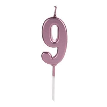 Imagem de Vela Aniversário Pick Rosé Gold Número 9 - 01 unid - Não informado