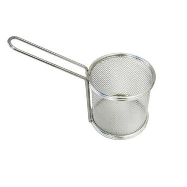 Imagem de Cesta de petisco redonda de aço inox 8.8x8.8x9cm - Top Rio