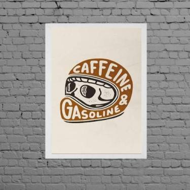 Imagem de Quadro Capacete Gasoline E Caffeine 45x34cm - com vidro - Quadros On-l