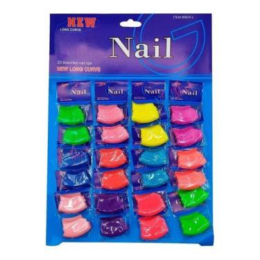 Imagem de Kit 480 Tips Alongamento Unha Colorido Acrigel Porcelana - OEM