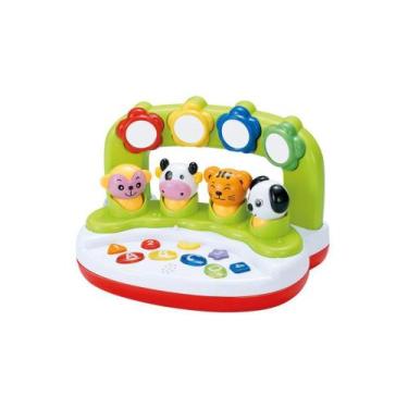 Imagem de Brinquedo didatico orquestra bichos baby com som luz formas cores nume