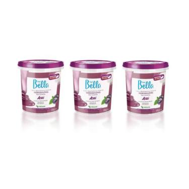 Imagem de Kit 3 Cera Depilatória Hidrossolúvel Açaí 600g  Depil Bella