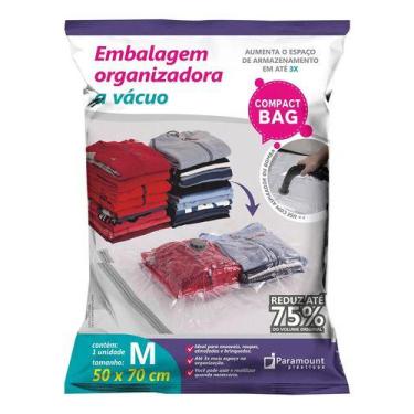 Imagem de Saco Vácuo Organizador Roupas Cobertores Edredon 50 X 70 Cm - Paramoun