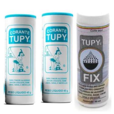 Imagem de  Linha Tupy 2 Corante + 1 Fixador Tupy Fix para Tingir Roupa Amarelo L