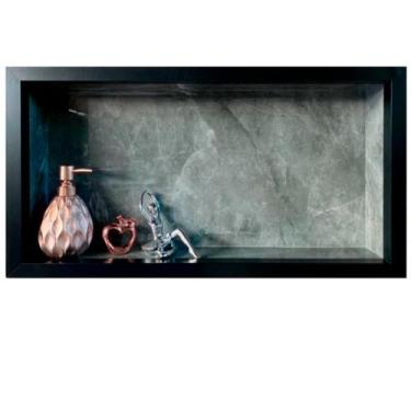 Imagem de Nicho de Porcelanato Cinza Grafite Polido 60x32cm - LOMINA Smart Home 