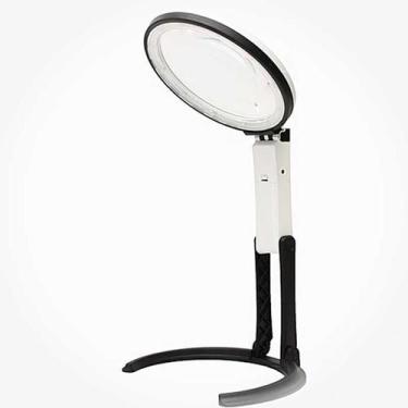 Imagem de  Lupa Bancada Mesa Articulada Leitura Ate 5x 10 Leds Bivolt - Bc Bora 