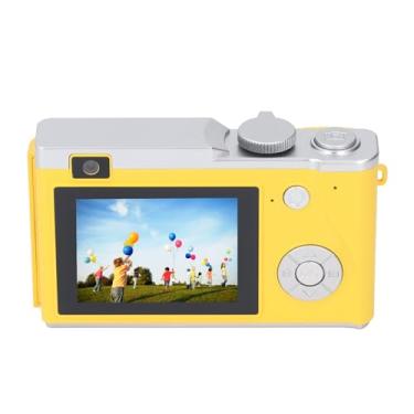 Imagem de Câmera Digital Frontal e Traseira Com Lente Dupla e Foco Automático Filmadora Digital 48MP 1080P para Viagens (Amarelo)