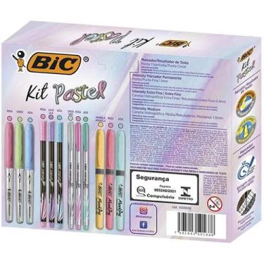 Imagem de Kit escolar pastel c/12 itens bic