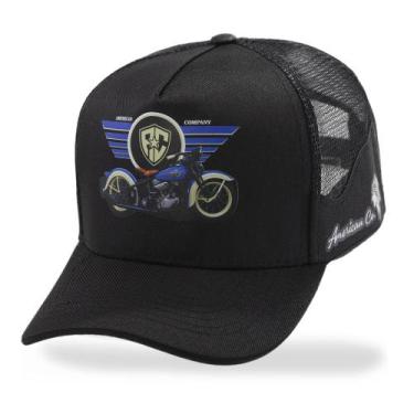 Imagem de Boné Estampa de Moto Motociclismo Aba Curva Trucker Telinha - Pampas C