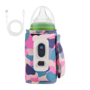 Imagem de Aquecedor de mamadeira portátil USB, Aquecedor de leite portátil - de calor de leite USB,Aquecedor de garrafas de leite com aquecimento rápido, aquecedor com display de temperatura para todas as garra