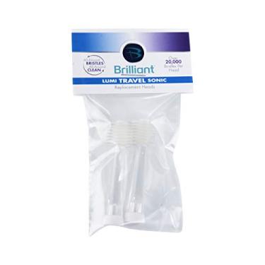 Imagem de Brilliant Cabeças de substituição para escova de dentes sônica Lumi Travel – Cabeça de escova redonda com microcerdas superfinas, 2 cabeças