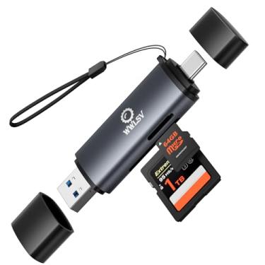 Imagem de Leitor de cartão de memória, leitor de cartão micro SD 2 em 1 USB 2.0, leitor de cartão SD para adaptador USB para cartão MicroSDXC e Micro SDHC, Micro SD, SDXC, SDHC, cartões SD e muito mais,