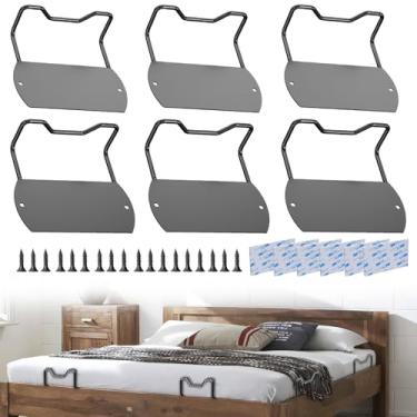 Imagem de Dolenor Rolha deslizante de colchão para moldura de cama de madeira, barra de retenção de colchão deslizante, suporte antideslizante na cama (preto, 5 cm A, 6 unidades)