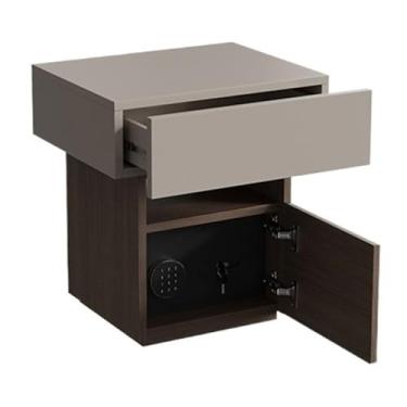 Imagem de Mesa de cabeceira Mesa de cabeceira com cofre oculto, armário de armazenamento para sala de estar, mesa de cabeceira moderna de madeira, mesa final para quarto, escritório Gavetas Tabela final(Khaki)