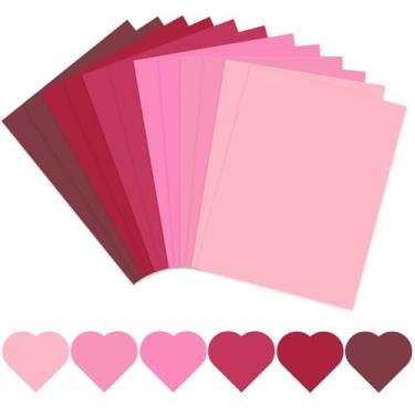 Imagem de JarThenaAMCS 60 folhas, 21 x 28 cm, cartão colorido sortido para dia dos namorados, 6 cores vermelhas e rosa, papel de scrapbook para impressão, materiais de artesanato, 29,5 kg
