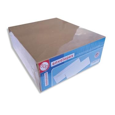 Imagem de Envelopes regulares 500 - #10, papel branco de 11 kg, aba gomada, 10,3 x 24 cm, sem matiz, feito nos EUA