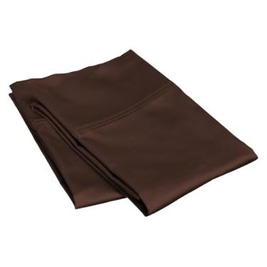 Imagem de Padrão/Queen (53 cm x 81 cm) Conjunto de 2 capas de algodão pima peruano, 600 fios, serve para travesseiros de tamanho padrão e queen (sólido, chocolate)