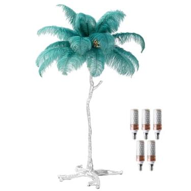 Imagem de Luminária de piso de penas de LED, luminária de pé de resina, 3 cores, regulável, prata, iluminação de chão, quarto, mesa de cabeceira, decoração de sala de estar, luz noturna