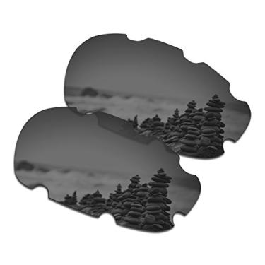 Imagem de SmartVLT Lentes masculinas pretas cromadas de substituição para óculos de sol Oakley Split Jacket ventilados OO9099