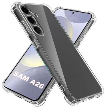 Imagem de USTIYA Capa para Samsung Galaxy A26 5G Capa de Uso Resistente, Bumper de Absorção de Choques em TPU Transparente, Protector da Câmera, com Espessamento nas Quatro Pontas da Carcasa