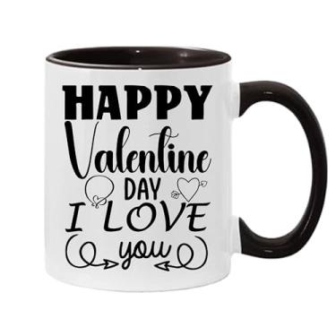 Imagem de SpreadPassion Caneca de café Happy Valentine Day I Love You, presente para namorado e namorada, ideia de presente de dia dos namorados, presente para marido e esposa, ideia de presente de aniversário