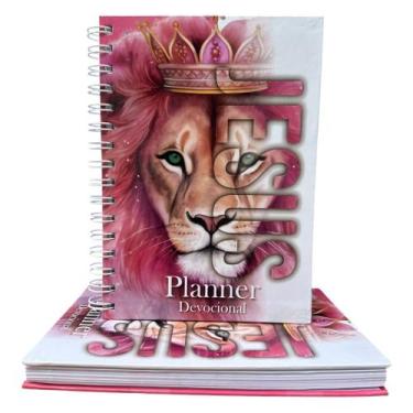 Imagem de Planner Agenda Devocional Leão Jesus Pink - CENTRAL