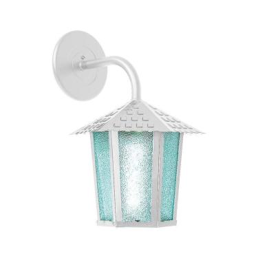 Imagem de Arandela Blumenau Colonial Sextavada Vidro Pontilhado E27 Bivolt Branco