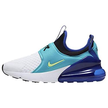 Imagem de Tênis de corrida casual Nike Air Max 270 Extreme (gs) para crianças grandes Ci1108-004, White/Ghost Green-oracle Aqua-hyper Blue, 4 Big Kid