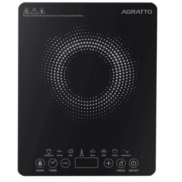 Imagem de COOKTOP DE INDUCAO ITALIANO AGRATTO 1200W Painel Digital 127V