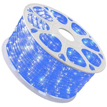 Imagem de Fita Led Dupla Face SMD Rolo 100 Metros Azul Luz Direta Perfil Sanca Gesso Quarto Sala Loja Casa Comercio Gamer Recepçao