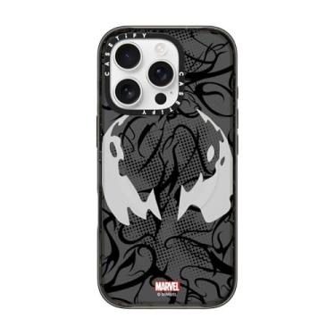 Imagem de CASETiFY Capa Impact para iPhone 16 Pro [Spider-Man Co-Lab / Proteção contra quedas de 2,5 metros/Compatível com Magsafe] - Máscara Venom - Preto Transparente