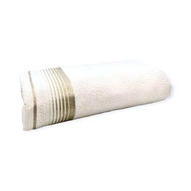 Imagem de Toalha de Banho - Banhão - Luxo - Barra Dourada - 100% Algodão - BRK -