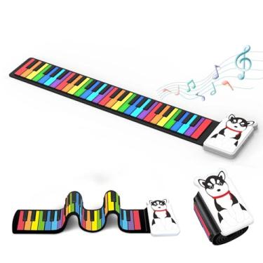 Imagem de MARVTOWN Piano Eletrônico Digital De Música, Teclado De Piano Roll Up De 49 Teclas, Teclado De Piano Dobrável Recarregável, Mini Teclado De Piano Com 8 Tons, 6 Músicas De Demonstração Educacionais,
