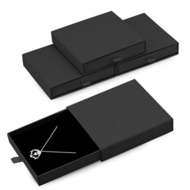 Imagem de Bagentry Pacote com 4 caixas de presente quadradas tipo gaveta de joias, caixa de exibição de joias de papelão de 10 x 10 cm, caixas de joias de papel, gaveta para colar, pulseira, brinco, embalagem